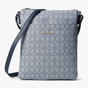 Nanette Lepore Mattie Double Zip Crossbody Bag In Navy Logo